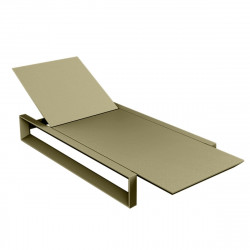 Chaise longue Frame kaki mat, avec coussin tissu Silvertex, Vondom