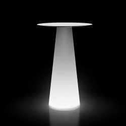 Mange debout design Fura rond, Plust Collection base lumineuse, plateau blanc diamètre 60 cm