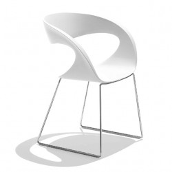 Chaise design Raff pieds doubles, Midj blanc