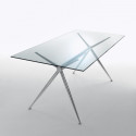 Table Brioso, Midj verre transparent 140x80 cm