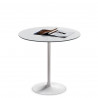 Table ronde Infinity, Midj plateau blanc, pied blanc Diamètre 80 cm