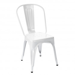 Set de 2 chaises A Inox, Tolix blanc mat