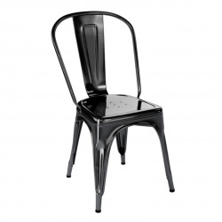 Set de 2 chaises A Inox, Tolix noir mat