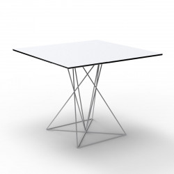 Table Faz inox, Vondom blanc 100x100xH72 cm