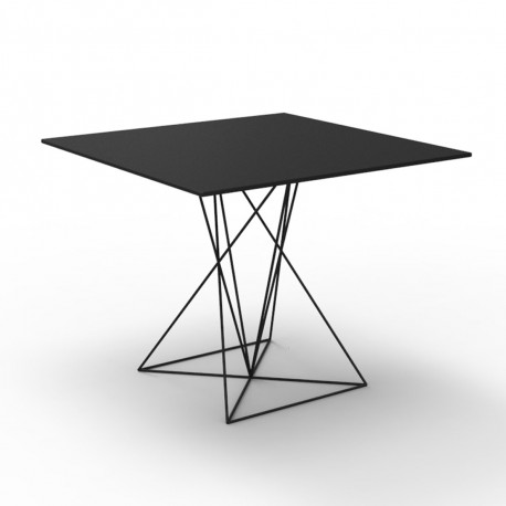 Table Faz inox, Vondom noir 100x100xH72 cm