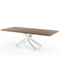 Table Sculptura en bois orme 190/240/290x90 cm