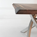 Table Sculptura en bois noyer massif 250x106 cm