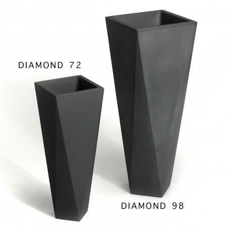 Pot Diamond 98, Plust noir perlé Mat