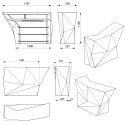 Banque d'accueil Origami, élément lateral, Proselec noir Mat