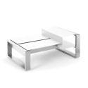 Kama Table modulable duo Aluminium Givré, Ego Paris Blanc givré-Argent