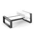 Kama Table modulable duo Aluminium Givré, Ego Paris Blanc givré-Acier