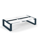 Kama Table modulable Quattro Aluminium Givré, Ego Paris Blanc givré-Outremer
