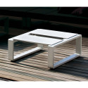 Kama Petite Table modulable Aluminium givré, Ego Paris Blanc givré-Argent