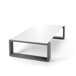 Kama Table Basse Aluminium Givré, Ego Paris Blanc Givré-Acier