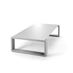 Kama Table Basse Aluminium Givré, Ego Paris Pierre Givrée-Argent