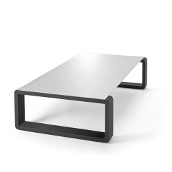 Kama Table Basse Aluminium Givré, Ego Paris Pierre Givrée-Noir mat