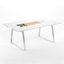 Table Extensible Extrados Medium Céramique blanc avec Teck et Aluminium 182/242x110 cm