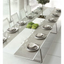Table Extensible Extrados Large Céramique Gris et Corian blanc 242x332x110 cm