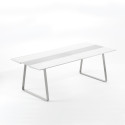 Table Extensible Extrados Large Céramique Blanc et Aluminium 242x332x110 cm