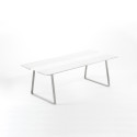 Table Extensible Extrados Large Céramique Blanc et Corian blanc 242x332x110 cm