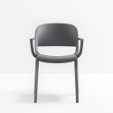 Chaise bistrot design, Dome 265 avec accoudoirs, Pedrali, Gris Anthracite