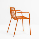 Lot de 2 chaises filaires avec accoudoirs, Nolita 3655, Pedrali, orange
