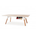 Table de réunion ping pong You & Me 220, RS Barcelona, plateau chêne, structure blanche