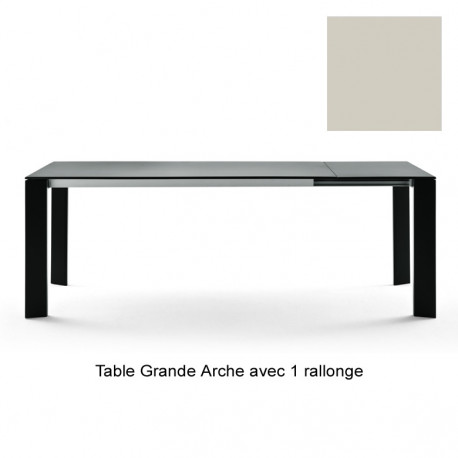 Table Grande Arche avec 1 rallonge, Fast gris poudré, Longueur 220/270 cm
