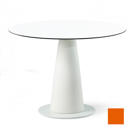 Table ronde Hoplà, Slide design orange D100xH72 cm