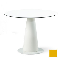 Table ronde Hoplà, Slide design jaune D100xH72 cm