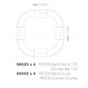 Bar Design Fiesta, module droit 180x80xH115cm, Vondom lumineux Leds blancs