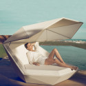 Daybed chaise longue design avec Parasol Faz, Vondom gris argent