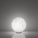 Lampe ronde Mineral, Slide Design marbré gris, Diamètre 30 cm