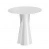 Table Frozen, pied blanc, plateau HPL blanc diamètre 80cm, Plust