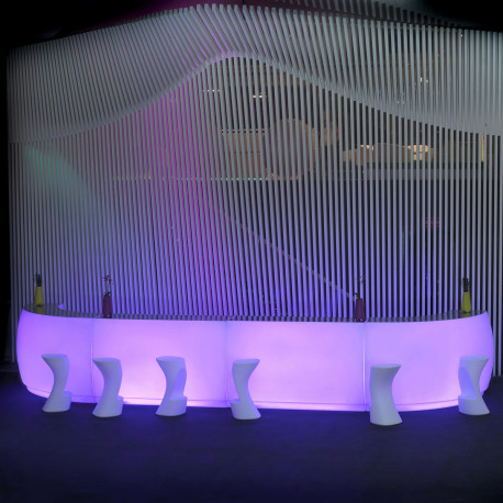 Module droit comptoir de Bar Design Round 120, lumineux Lumineux LED RGBW filaire