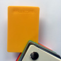 Mange-debout carré Hoplà, Slide jaune 69x69xH110 cm