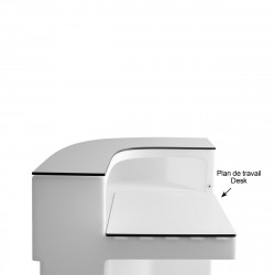 Plan de travail Cordiale Corner Desk, HPL blanc, pour module d\'angle de bar Cordiale, Slide Design