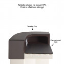 Tablette Cordiale Corner Top, HPL effet bois wengé, pour module d'angle de bar Cordiale, Slide Design