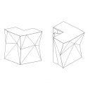 Banque d'accueil Origami, élément d'angle, Proselec blanc Laqué