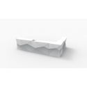 Banque d'accueil Origami, élément d'angle, Proselec écru Laqué