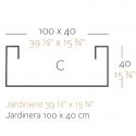 Jardinière rectangulaire 100 cm taupe, Jardinera 100, Vondom, simple paroi, Longueur 100x40xH40 cm