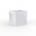 Pot Faz carré lumineux Leds Blancs, design à facettes 40x40xH40 cm, Vondom