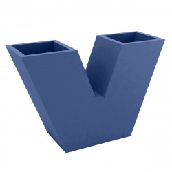 Pot de fleurs haut UVE, forme V 120x40xH80 cm, double paroi, Vondom bleu marine