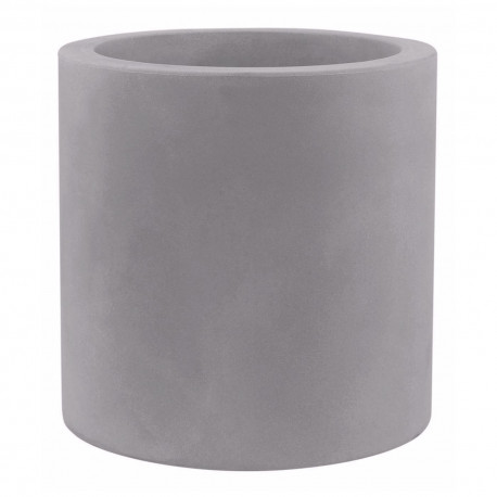 Très grand pot Cylindrique gris argent, simple paroi, Vondom, Diamètre 120 x Hauteur 100 cm