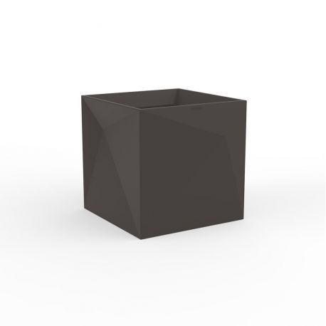 Pot Faz carré, design à facettes 40x40xH40 cm, Vondom bronze