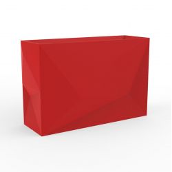 Jardinière haute Faz, design à facettes 40x120xH80 cm, Vondom rouge