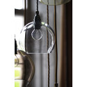 Suspension Rowan transparent, diamètre 15,5 cm, Ebb & Flow, douille et câble argents