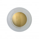 Applique et plafonnier bulle de verre soufflé Horizon Transparent, diamètre 21 cm, Ebb & Flow, centre métal doré
