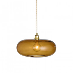 Luminaire suspension verre soufflé Horizon Toast, diamètre 36 cm, Ebb & Flow, douille et câble dorés