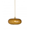 Luminaire suspension verre soufflé Horizon Corail, diamètre 36 cm, Ebb & Flow, douille et câble dorés